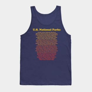 All 62 National Parks Shirt List Yellowstone Yosemite Tank Top